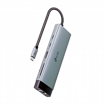 Adaptador Conversor USB-C para HDMI 4K - 3 Portas USB 3.0 - Rede Gigabit RJ45 - Leitor de Cartão - USB-C power - TP-Link UH9120C
