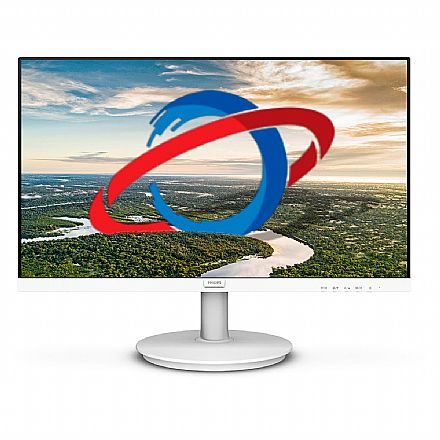 Monitor 21.5" Philips V Line 221V8LW - FHD - Painel VA - 75Hz - 4ms - Branco - HDMI/VGA
