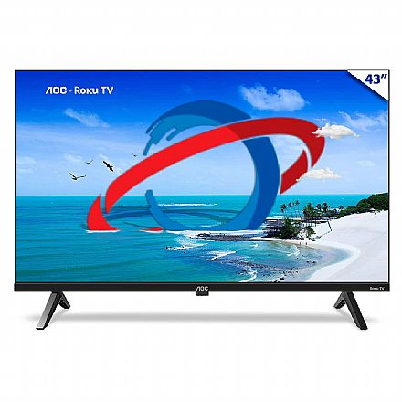 TV 43" AOC Roku TV - Smart TV - Full HD DLED - Wi-Fi - HDMI / USB / RJ45 - 43S504578G