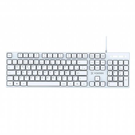 Teclado USB Fortrek K15 White - ABNT2 - Teclas de Perfil Baixo - Branco - 84953