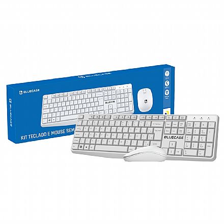 Kit Teclado e Mouse sem Fio Bluecase BMTW01 - ABNT2 - 2400dpi - Branco