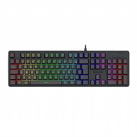 Teclado Gamer Redragon Netherbane - ABNT2 - Iluminação Rainbow - Preto - K521-R