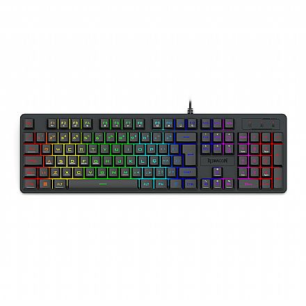 Teclado Gamer Redragon Netherbane RGB - ABNT2 - Iluminação RGB - Preto - K521-RGB