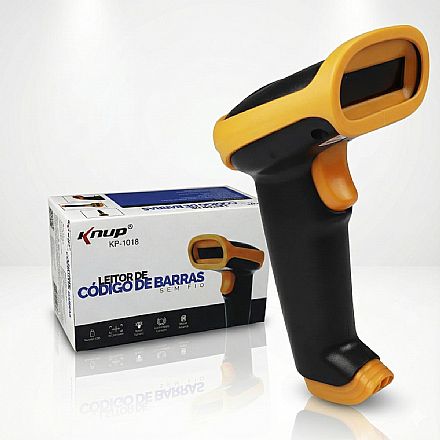 Leitor de Código de Barras Laser sem Fio - Alcance 90m - Knup KP-1018A3 Leitor de Código de Barras Laser sem Fio - Alcance 90m - Knup KP-1018A3