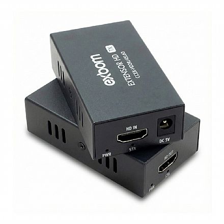 Extensor HDMI via Cabo de Rede UTP - HDMI para RJ45 - Alcance de até 60 metros - Exbom AD0273EX