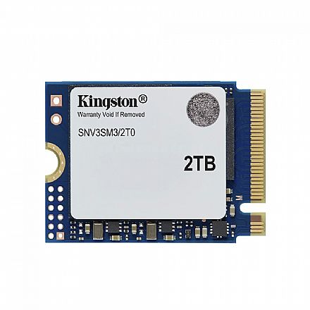 SSD M.2 2TB Kingston NV3 - NVMe - PCIe 4.0 - Formato 2230 - Leitura 6.000MB/s - Gravação 5.000MB/s - SNV3SM3/2T0 SSD M.2 2TB Kingston NV3 - NVMe - PCIe 4.0 - Formato 2230 - Leitura 6.000MB/s - Gravação 5.000MB/s - SNV3SM3/2T0