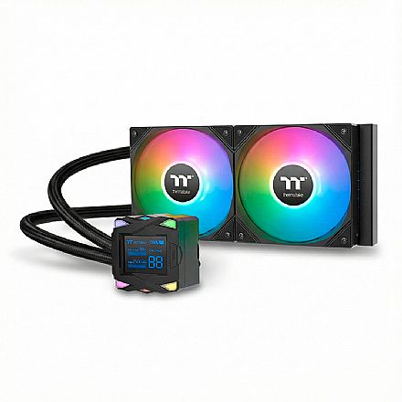 Water Cooler Thermaltake LA 240-S ARGB 240mm - (AMD / INTEL) - Display de Temperatura - TDP 350W - Preto - CL-W461-PL12SW-A