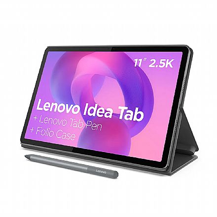 Tablet Lenovo Idea Tab - Tela 11 Tablet Lenovo Idea Tab - Tela 11" 2.5K - 128GB - RAM 8GB - Câmera Traseira 8MP - Caneta e Capa - Cinza - TB336FU
