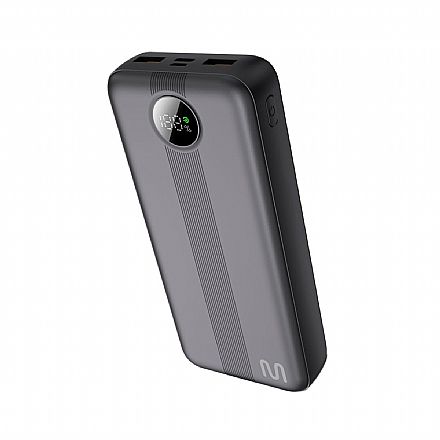 Power Bank Carregador Portátil Universal Multilaser CB176 - 20000 mAh - USB e USB-C - Preto