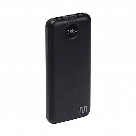 Power Bank Carregador Portátil Universal Multilaser CB175 - 10000 mAh - USB e USB-C - Preto