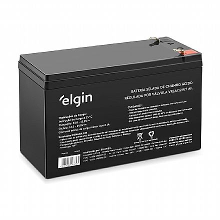 Bateria para Nobreak e Sistemas de Monitoramento e Segurança - 12V / 7Ah - Selada - Elgin ELE000000082293