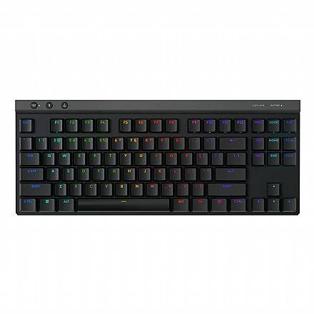 Teclado Mecânico Gamer sem Fio Logitech G515 - Bluetooth ou 2.4GHz - TKL - Iluminação RGB - Switch Tátil - Preto - 920-012423