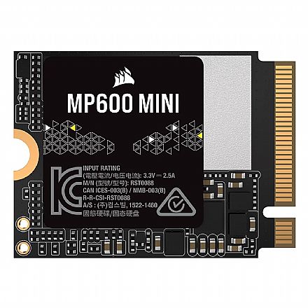 SSD M.2 1TB Corsair MP600 Mini - NVMe - Formato 2230 - Leitura 7.000MB/s - Gravação 6.200MB/s - CSSD-F1000GBMP600MNR2 SSD M.2 1TB Corsair MP600 Mini - NVMe - Formato 2230 - Leitura 7.000MB/s - Gravação 6.200MB/s - CSSD-F1000GBMP600MNR2