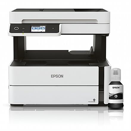 Multifuncional Epson EcoTank M3180 Mono - com Tanque de Tinta - Duplex Frente e Verso - USB, Rede, Wi-Fi - Impressora, Copiadora, Scanner e Fax Multifuncional Epson EcoTank M3180 Mono - com Tanque de Tinta - Duplex Frente e Verso - USB, Rede, Wi-Fi - Impressora, Copiadora, Scanner e Fax