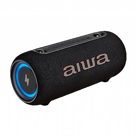Caixa de Som Bluetooth Aiwa SP-04-LB - TWS - 40W RMS - Resistente a Agua - Iluminação LED - Preto
