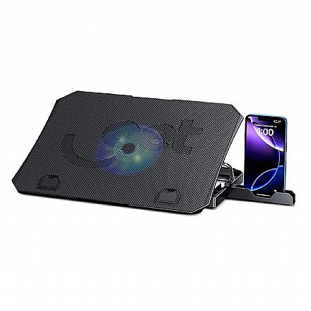 Suporte para Notebook Get Basehub - 2 Portas USB - Base para Celular - Cooler - SNG17