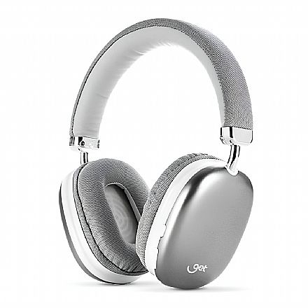 Fone de Ouvido Bluetooth Get Max - Driver 40mm - Microfone Embutido - Prata - 72392