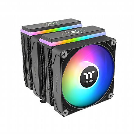 Cooler para Processador Thermaltake Astria 600 ARGB - Intel / AMD - 2 Fans 120mm - 6 Heatpipes - Preto - CL-P121-CA12SW-A