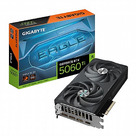 Placa de Vídeo GeForce RTX 5060 Ti 8GB GDDR7 128bits - DLSS 4 - Eagle OC - Gigabyte GV-N506TEAGLE OC-8GD Placa de Vídeo GeForce RTX 5060 Ti 8GB GDDR7 128bits - DLSS 4 - Eagle OC - Gigabyte GV-N506TEAGLE OC-8GD