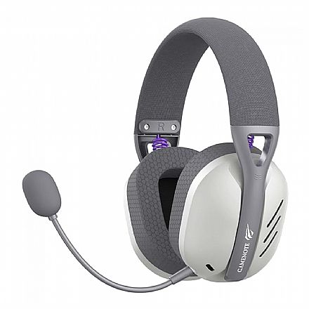 Headset Gamer Sem Fio Havit Fuxi H3 - Drivers 40mm - Bluetooth, 2.4GHz, USB-C ou Cabo P3 - Microfone Removível - Baixa Latência - Cinza - HVGMH-FUXI-H3-GY