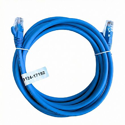Cabo de Rede UTP (Patch Cord) RJ45 Cat 6 - 1.5 metros - Certificação Anatel - Azul - Seclan WT-2038B-CAT6-1.5M-BL