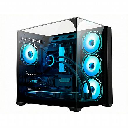 Gabinete Gamer Aquário K-Mex CG-01FD - Vidro Temperado - ATX - Preto - CG01FDRH001CBOX