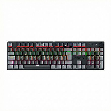 Teclado Mecânico Gamer K-Mex KHY628 - Iluminação Rainbow - Switch Blue - Preto - KHY628U0002CB0X