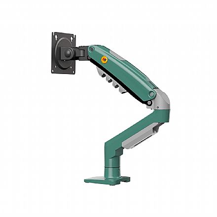 Suporte para Monitor / TV até 30" - Articulado de Mesa com pistão a Gás - Rotação, Inclinação e Giro - Padrão VESA - Verde - F80-XK