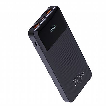 Power Bank Carregador Portátil ELG PB102BK - 22,5W - Quick Charge - 10200mAh - USB e USB-C - Preto