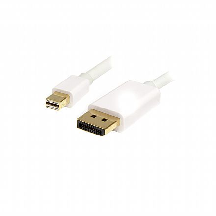 Cabo Adaptador Conversor Mini DisplayPort para DisplayPort - 1.8m - 4K UHD - Branco
