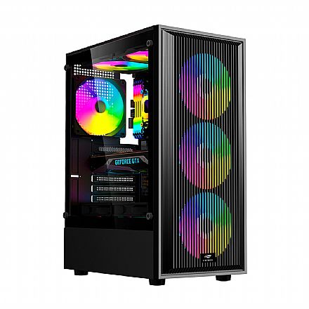 Gabinete Gamer C3Tech MT-G120BK - Vidro Temperado - Até 8 Fans - Micro ATX - Preto
