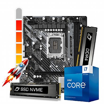 Kit Upgrade Processador Intel® Core™ i7 14700F + Placa Mãe B760M + Memória 16GB DDR4 + 1TB SSD M.2