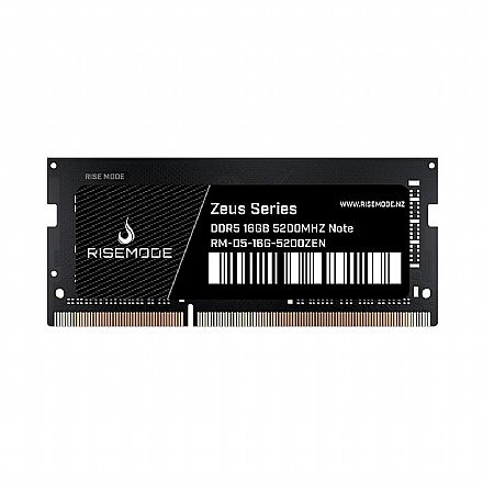 Memória SODIMM 16GB DDR5 5200MHz Rise Mode - para Notebook - CL42 - RM-D5-16G-5200ZEN