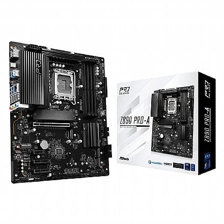 Placa Mãe Asrock Z890 PRO-A - (LGA 1851 - DDR5 9066) - Chipset Intel Z890 - 4 Slots M.2 - ATX - 90-MXBP50-A0UAYZ Placa Mãe Asrock Z890 PRO-A - (LGA 1851 - DDR5 9066) - Chipset Intel Z890 - 4 Slots M.2 - ATX - 90-MXBP50-A0UAYZ