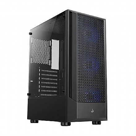 Gabinete Gamer Rise Mode Wave - Vidro Temperado - 3 Coolers ARGB Inclusos - ATX - Preto - RM-WA-FB-ARGB