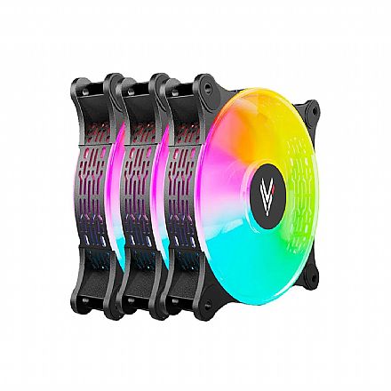 Kit 3 Coolers 120mm Lite - LED ARGB - Preto - Hi Level