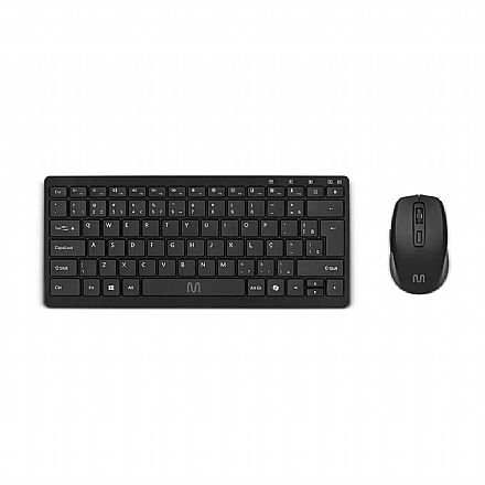 Kit Teclado e Mouse sem Fio Multilaser MS500 - ABNT2 - Compacto - 1.600dpi - 2.4Ghz e Bluetooth - TC404