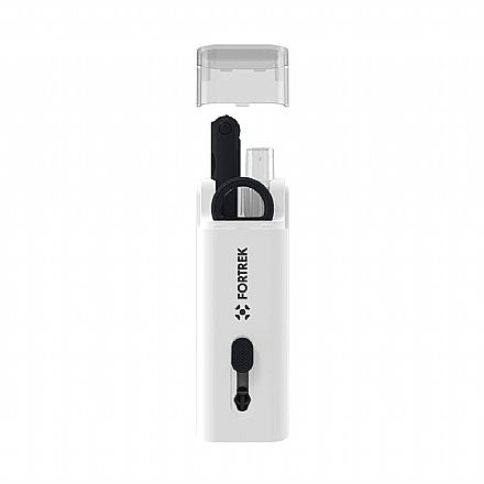 Kit de Limpeza 7 em 1 Fortrek - Escova, Extrator de Keycaps, Caneta Para Fone e Spray de Tela - 86971