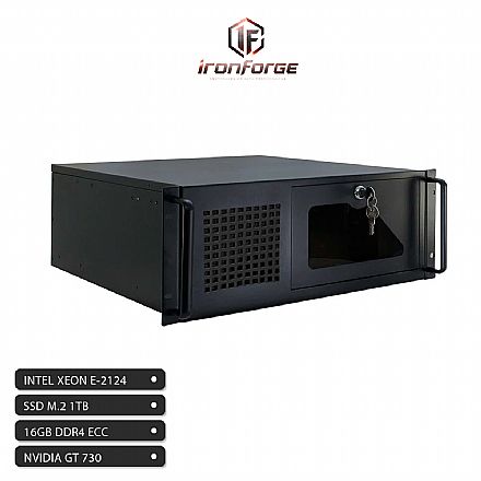 Servidor AlphaBit Ironforge Rack - Intel® Xeon E-2124, RAM 16GB ECC, SSD 1TB NVMe, Fonte 850W Plus Gold