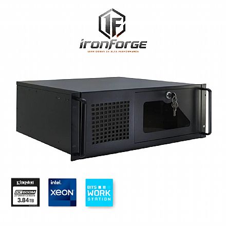Servidor AlphaBit Ironforge Rack - Intel® Xeon E-2124, RAM 128GB NON-ECC, SSD 3.8TB DC600M, Fonte 850W Plus Gold