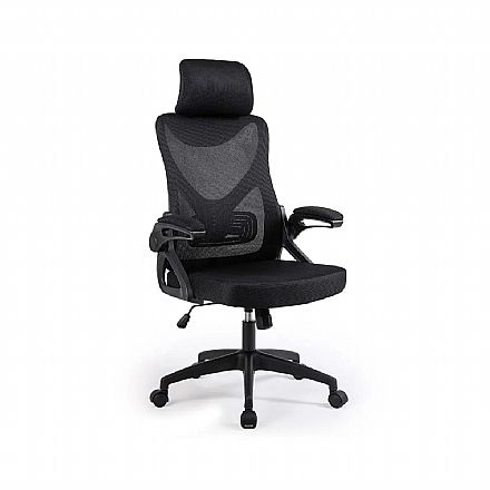 Cadeira de Escritório Get Flex Pro - Ergonômica - Suporte Lombar - Braço Retrátil - Sistema Relax - Preta - 72398 Cadeira de Escritório Get Flex Pro - Ergonômica - Suporte Lombar - Braço Retrátil - Sistema Relax - Preta - 72398