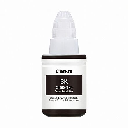 Refil de Tinta Canon GI-190BK - 135ml - Preto - Para Impressoras Pixma G1100 / G2100 / G3100 / G4100 - 0667C001AC