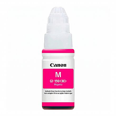 Refil de Tinta Canon GI-190M - 70ml - Magenta - Para Impressoras Pixma G1100 / G2100 / G3100 / G4100 - 0669C001AC