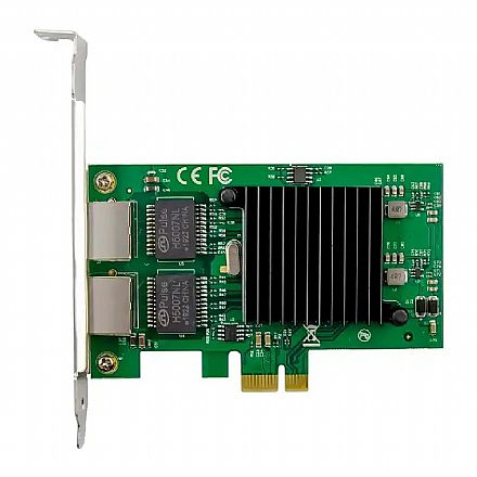 Placa de Rede 1000Mbps - 2 Portas RJ45 - PCI Express - Dual Port Gigabit - Intel 82576EB - E1G42ET