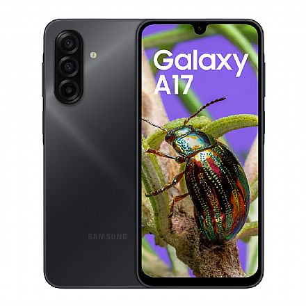 Smartphone Samsung Galaxy A17 - Tela 6.7 Smartphone Samsung Galaxy A17 - Tela 6.7" FHD+, 128GB, 4GB RAM, Dual Chip, Câmera Tripla 50MP + Selfie 13MP, Octa Core - Preto - SM-A175F/DS
