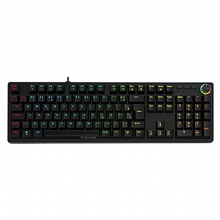 Teclado Mecânico Gamer PCYes Zecky Black Vulcan - ABNT2 - Iluminação Rainbow - Switch Blue - PTZKBVBL