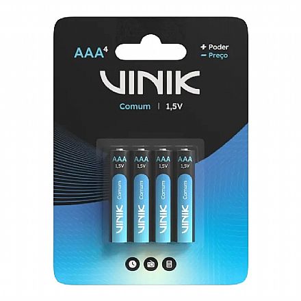 Pilha AAA Vinik - 4 unidades - VP3AB4C