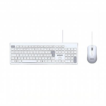 Kit Teclado e Mouse PCYes Soft - ABNT2 - 1000 DPI - USB - Branco - PCOSF2W Kit Teclado e Mouse PCYes Soft - ABNT2 - 1000 DPI - USB - Branco - PCOSF2W