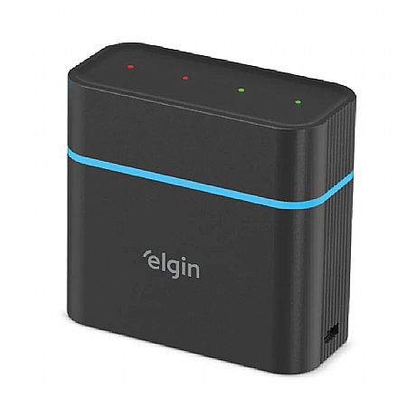 Carregador de Pilhas Elgin AA e AAA - Cabo USB-C - com 4 Pilhas AA e AAA - Box com LED Indicador de Carga - 46RSCUSBCX04