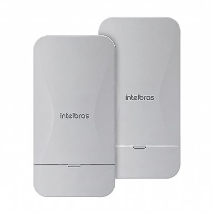 CPE Intelbras Wom 5A MIMO G2 - Kit conexão sem fio para CFTV IP - 2 unidades - 5 GHz - Antena 12 dBi - 4301217